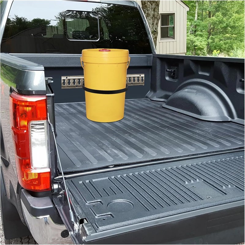 DEETI E-Track Bucket Holder for 5 Gallon Buckets, Heavy Duty Steel Track Bracket with Strap, Compatible with E-Track Systems for Trailers, Garages, Workshops, Powder-Coated Finish (Pack of 2) - Image 4